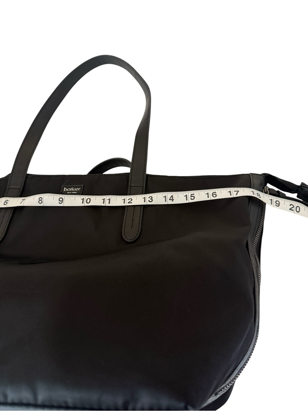 Botkier vibes Black Tote Bag - Classic Everyday Carry, nylon/cloth, 18”x11”x8” - Picture 7 of 12